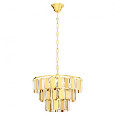 BLACK FRIDAY - Candelabru cristal EGLO ERSEKA 99098, E14 5X40W Ø385mm, Alama/auriu