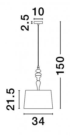 Pendul DAMO Nova Luce 9009149 1xE27 IP20 Matt Black [2]