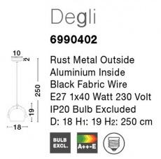 Pendul DEGLI Nova Luce 6990402 1xE27 IP20 Rust [1]