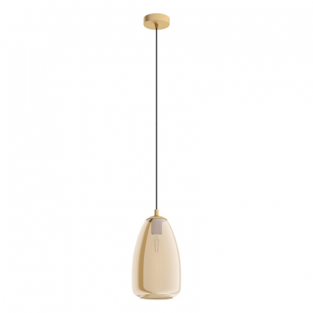 Pendul EGLO Alobrase, 1XE27, 1X40W, Ø 200mm, Otel/Sticla, Alama periata - 98648
