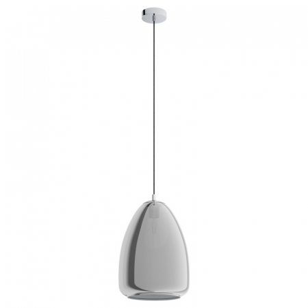 BLACK FRIDAY 2024 - Pendul EGLO Alobrase, 1xE27, 1X40W, Ø 300mm, Otel, Crom/Sticla, Negru - 98614