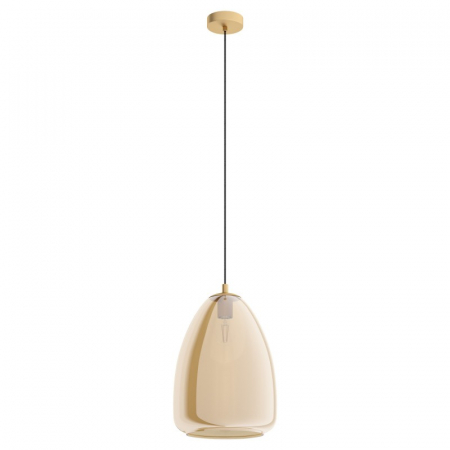 BLACK FRIDAY 2024 - Pendul EGLO Alobrase, 1xE27, 1X40W, Ø 300mm, Otel/Sticla, Alama periata - 98647