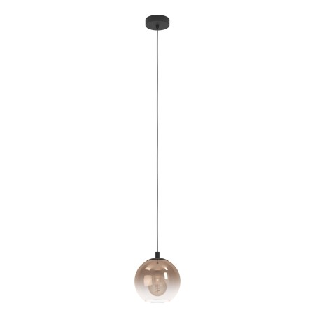 Pendul EGLO Ariscani 1 901923 E27 1X60W 220-240V,50/60Hz H 1100mm x Ø200mm otel negru sticla vaporizata alama IP20
