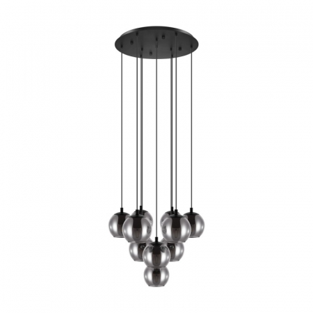 BLACK FRIDAY 2024 - Candelabru EGLO Ariscani, 10xE27, 10X40W, Ø 655mm, Otel/Sticla, Negru - 98654