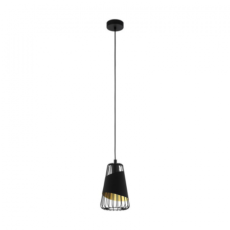 ALEGE SPATIUL - Pendul EGLO Austell, 1xE27, 1X60W, Otel/Textil, Negru - 49447