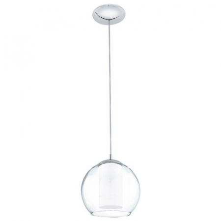 EGLO INTERIOR - Pendul EGLO Bolsano, 1xE27, 1x60W, Otel/Sticla, Crom/Satinat - 92761