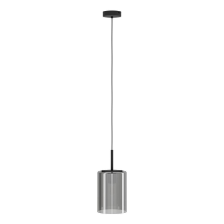 Pendule - Pendul EGLO Cadaques 1 98585 E27 1X40W 220-240V,50/60Hz H 1100mm x Ø160mm otel negru sticla fume transparenta/negru IP20