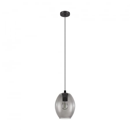 BLACK FRIDAY - Pendul EGLO Cadaques, 1xE27, 1X40W, Ø 180mm, Otel/Sticla, Negru - 98582
