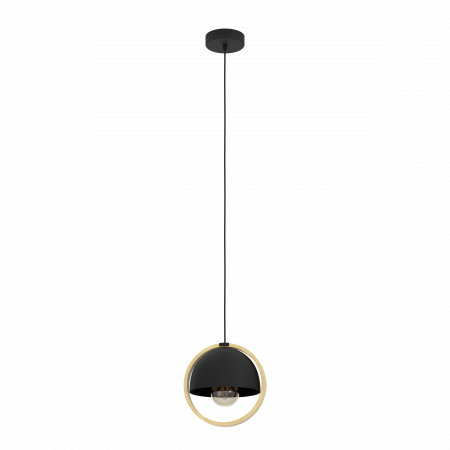 EGLO INTERIOR - Pendul EGLO Callow E27 1x40W  lm Otel/Lemn Black Brown IP20