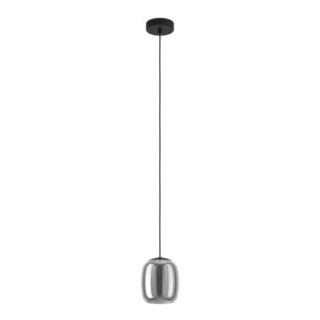 Pendul EGLO Ciampino 901722 E27 1X28W 220-240V,50/60Hz H 1100mm x Ø150mm otel negru sticla vaporizata gri IP20
