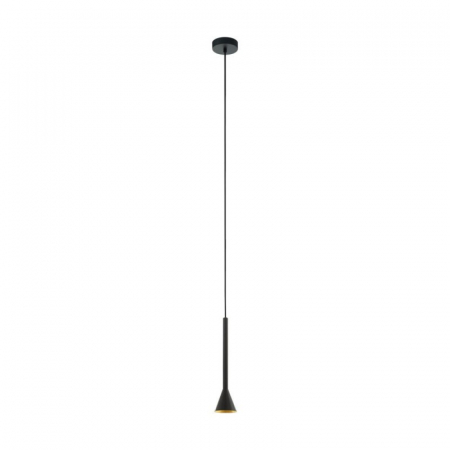 Moderne - Pendul EGLO Cortaderas 97604 GU10 1X4,8W 220-240V,50/60Hz H 1500mm x Ø95mm otel negru/gold  IP20