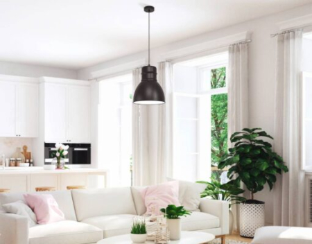 Pendul EGLO Ebury 43621 E27 1X60W 220-240V,50/60Hz H 1100mm x Ø380mm otel negru/alb  IP20 [4]