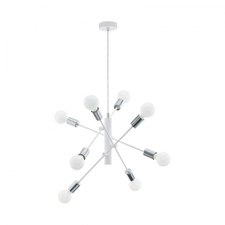 EGLO INTERIOR - Lustra EGLO, Gradoli, E27, 8X60W, Ø710mm, Otel, Alb/Crom - 98017