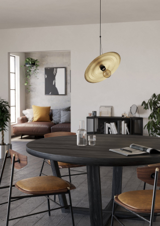 Pendul EGLO Lintmill 44029 E27 1X40W 220-240V,50/60Hz H 1100mm x Ø400mm otel negru otel alama periata IP20 [1]