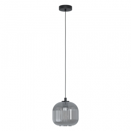 BLACK FRIDAY - Pendul EGLO MANTUNALLE 1 99371, E27 1X40W Ø200mm, Negru Transparent