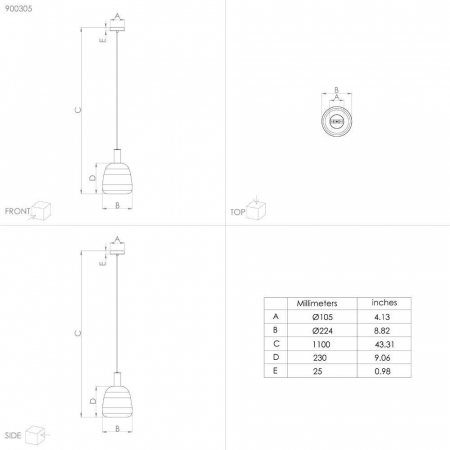 Pendul EGLO MANZANARES 900305, E27 1X40W Ø225, Alama periata, Auriu, Alb [2]