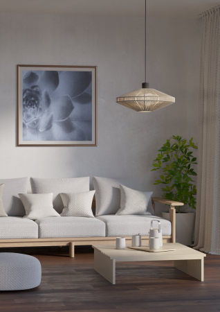 Pendul EGLO Midsumer 43999 E27 1X40W 220-240V,50/60Hz H 1100mm x Ø380mm otel negru tesatura crem IP20 [4]