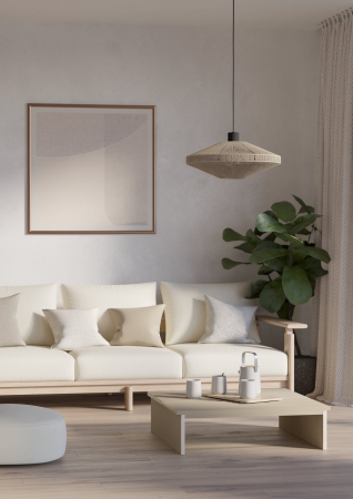 Pendul EGLO Midsumer 43999 E27 1X40W 220-240V,50/60Hz H 1100mm x Ø380mm otel negru tesatura crem IP20 [1]