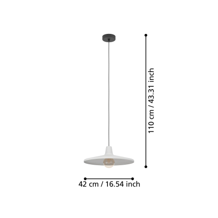 Pendul EGLO Miniere 900833 E27 1X40W 220-240V,50/60Hz H 1100mm x Ø420mm otel negru otel gri IP20 [4]
