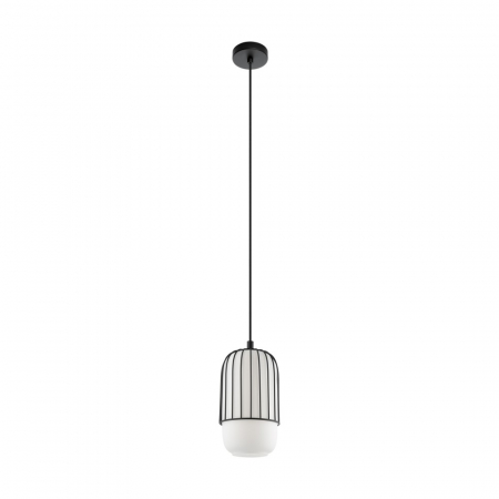 BLACK FRIDAY - Pendul EGLO MULEGES 99618, E27 40W, Otel, Negru, Sticla opal-mat, Alb