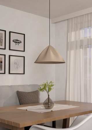 Pendul EGLO Podere 900836 E27 1X40W 220-240V,50/60Hz H 1100mm x Ø425mm otel sandy  IP20 [1]