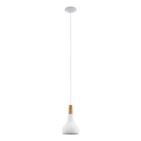 Pendul EGLO Sabinar 901177 E27 1X40W 220-240V,50/60Hz H 1100mm x Ø180mm otel alb lemn maro IP20
