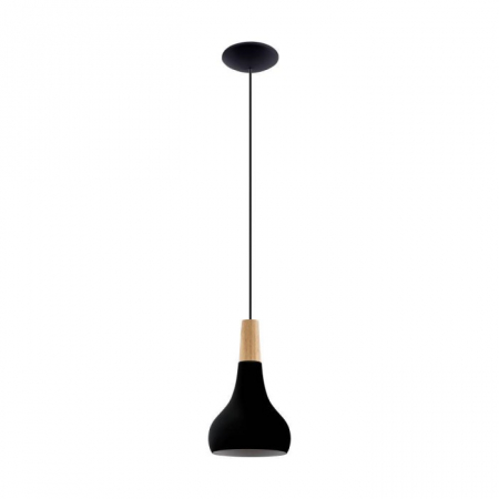 BLACK FRIDAY 2024 - Pendul EGLO SABINAR, E27, 1X40W,Otel, Lemn, Negru, Maro, IP20