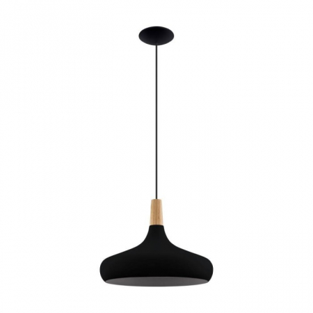 Pendul EGLO Sabinar 900163 E27 1X40W 220-240V,50/60Hz H 1100mm x Ø400mm otel/lemn negru/maro  IP20