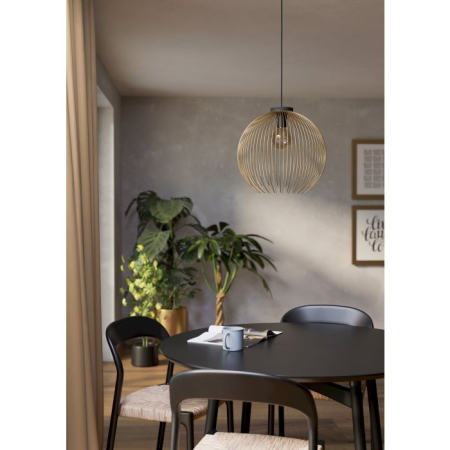 Pendul EGLO Venezuela 901003 E27 1X40W 220-240V,50/60Hz H 1100mm x Ø400mm otel negru/gold  IP20 [1]