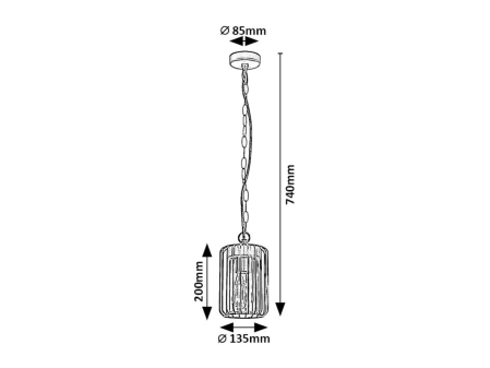 Pendul exterior Rabalux Tarpa E27 metal black stil industrial, IP44 77107 [6]
