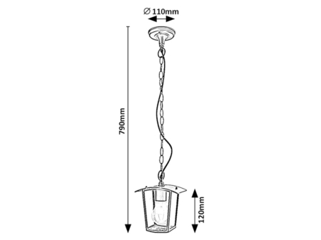 Pendul exterior Rabalux Taverna E27    aluminiu black stil clasic 230V, 50Hz IP44 7130 [2]