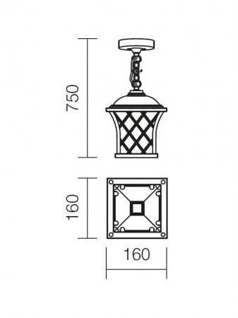 Pendul exterior Smarter Bremen 9952 Aluminiu turnat Negru/Auriu E27 1x42W   IP23 [1]