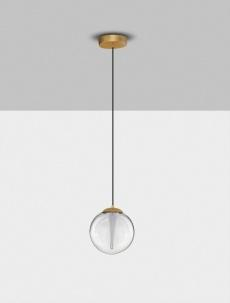 Lustre - Pendul Nova Luce GI 9416940 Triac Dimmable Sandy Gold Metal & Clear Glass LED 7W 585lm 3000K IP20