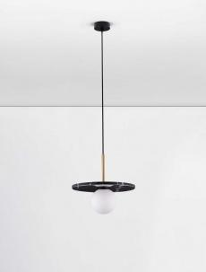 Moderne - Pendul Nova Luce IDOR 9501252 Black Marble & Opal Glass G9 1x5W IP20