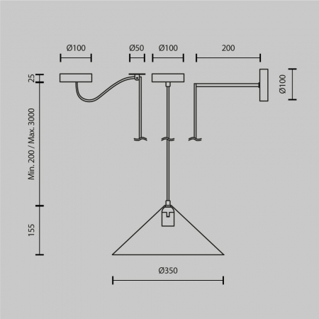 Pendul Maytoni Basic colors MOD167PL-01B E27 1x40W -  Metal Black IP20 [4]