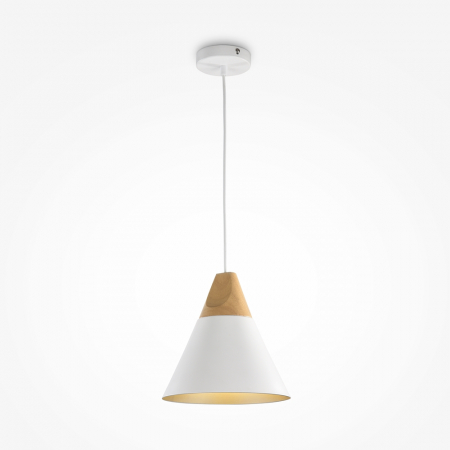ILUMINAT - Pendul Maytoni Bicones P359-PL-01-W E27 1x60W -  Metal/Wood White IP20