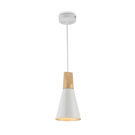 Pendul Maytoni Bicones P359-PL-140-W E27 1x60W -  Metal/Wood White/Brass IP20 [3]