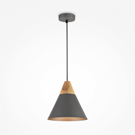 ILUMINAT - Pendul Maytoni Bicones P359-PL-220-C E27 1x60W -  Metal/Wood Black/Brass IP20