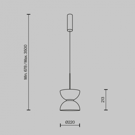Pendul Maytoni Kyoto MOD178PL-L11B3K LED 11W 3000K 1300lm Metal Black IP20 [4]