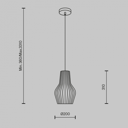 Pendul Maytoni Roots MOD191PL-01W E27 1x40W -  Metal/Wood Black IP20 [4]