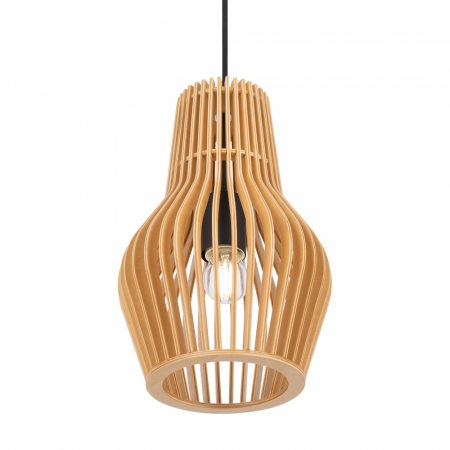 Pendul Maytoni Roots MOD191PL-01W E27 1x40W -  Metal/Wood Black IP20 [2]
