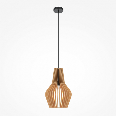 ILUMINAT - Pendul Maytoni Roots MOD191PL-01W1 E27 1x40W -  Metal/Wood Black IP20