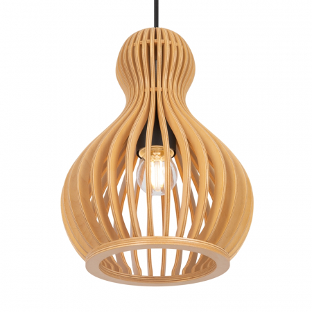 Pendul Maytoni Roots MOD192PL-01W E27 1x40W -  Metal/Wood Black IP20 [2]