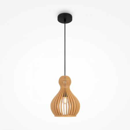 ILUMINAT - Pendul Maytoni Roots MOD192PL-01W E27 1x40W -  Metal/Wood Black IP20