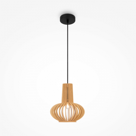 ILUMINAT - Pendul Maytoni Roots MOD193PL-01W E27 1x40W -  Metal/Wood Black IP20