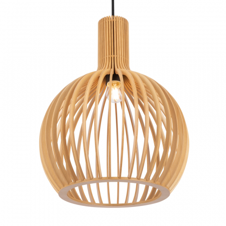 Pendul Maytoni Roots MOD194PL-01W E27 1x40W -  Metal/Wood Black IP20 [2]