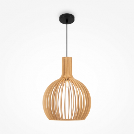 ILUMINAT - Pendul Maytoni Roots MOD194PL-01W E27 1x40W -  Metal/Wood Black IP20