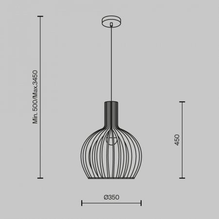 Pendul Maytoni Roots MOD194PL-01W E27 1x40W -  Metal/Wood Black IP20 [4]