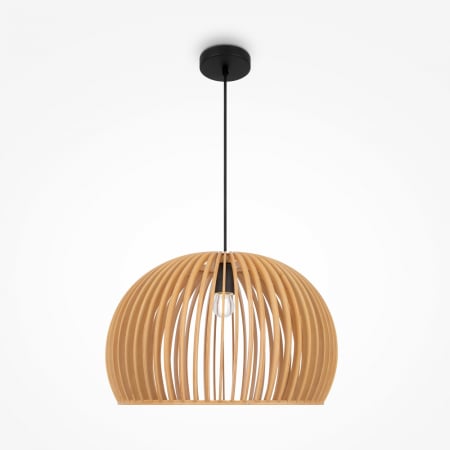 ILUMINAT - Pendul Maytoni Roots MOD195PL-01W1 E27 1x40W -  Metal/Wood Black IP20