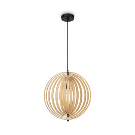 Pendul Maytoni Roots MOD197PL-01W E27 1x40W -  Metal/Wood Black IP20 [4]